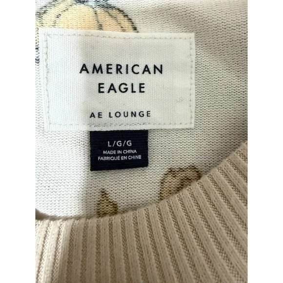 American Eagle Peanuts Fall Pumpkin Snoopy Plush Pajama Set Women's Size Large - Picture 14 of 16